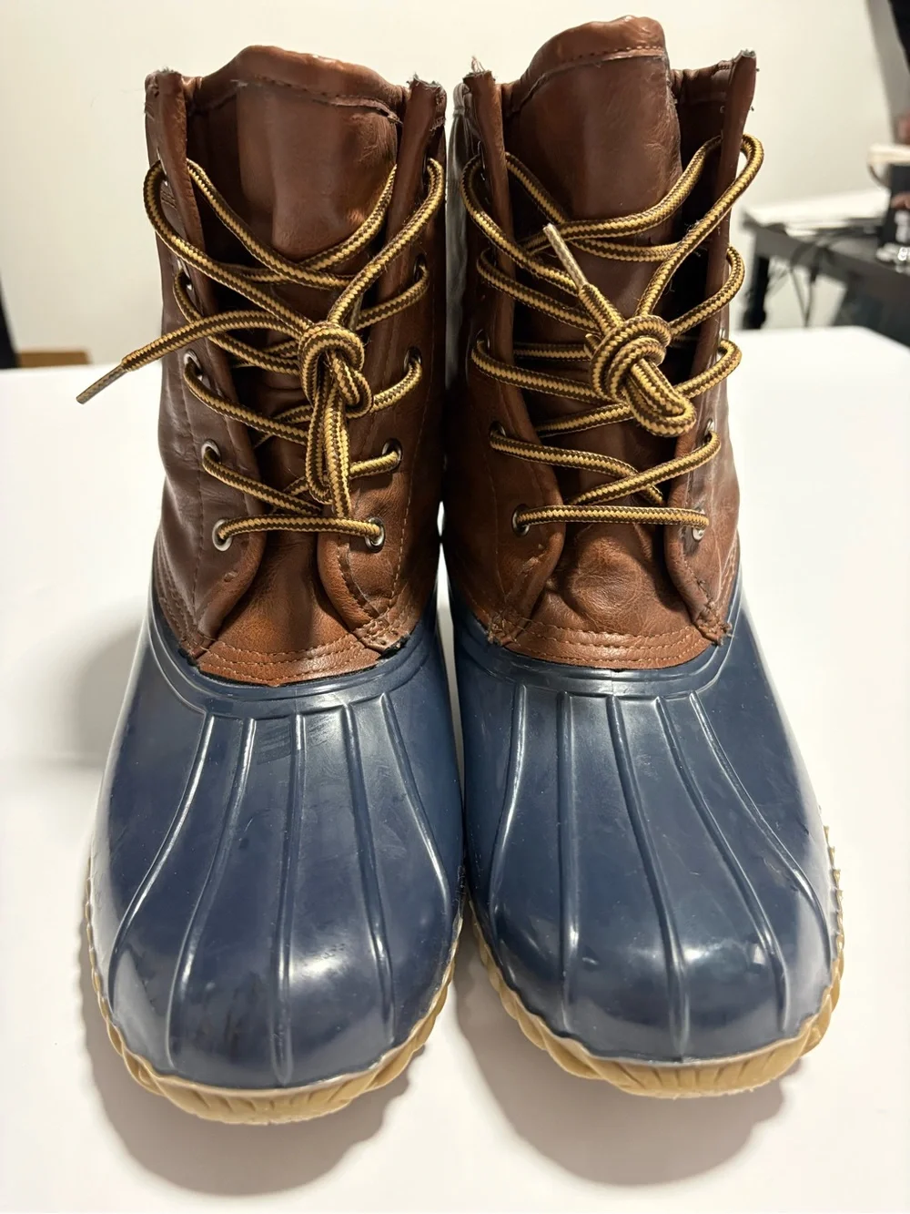 Weatherproof Brown and Navy Waterproof Duck Boots